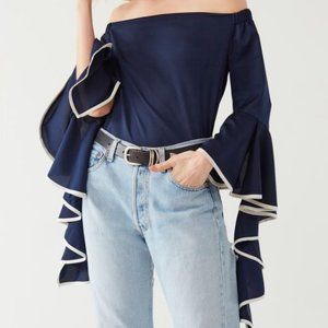 Jovonna London Beso Ruffle Off-The-Shoulder Top Urban Outfitters